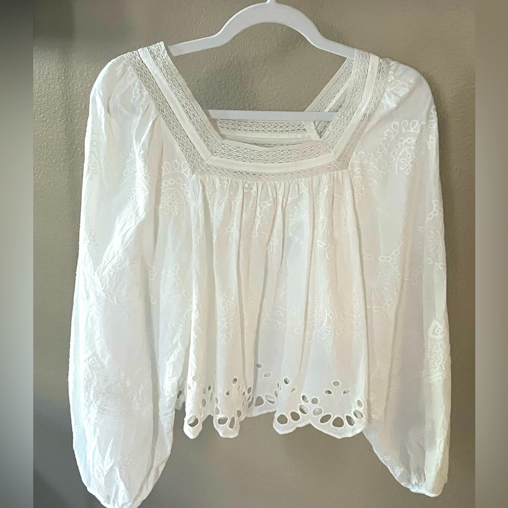 White cotton dressy crop top